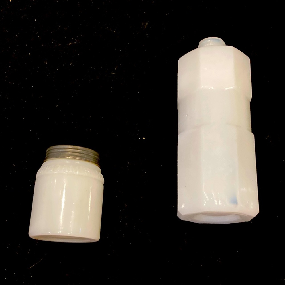 Antique milk glass jars good condition